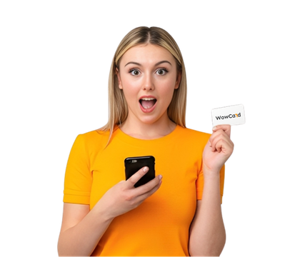 Tarjeta WowCard personalizada con logotipo, nombre y acabado premium